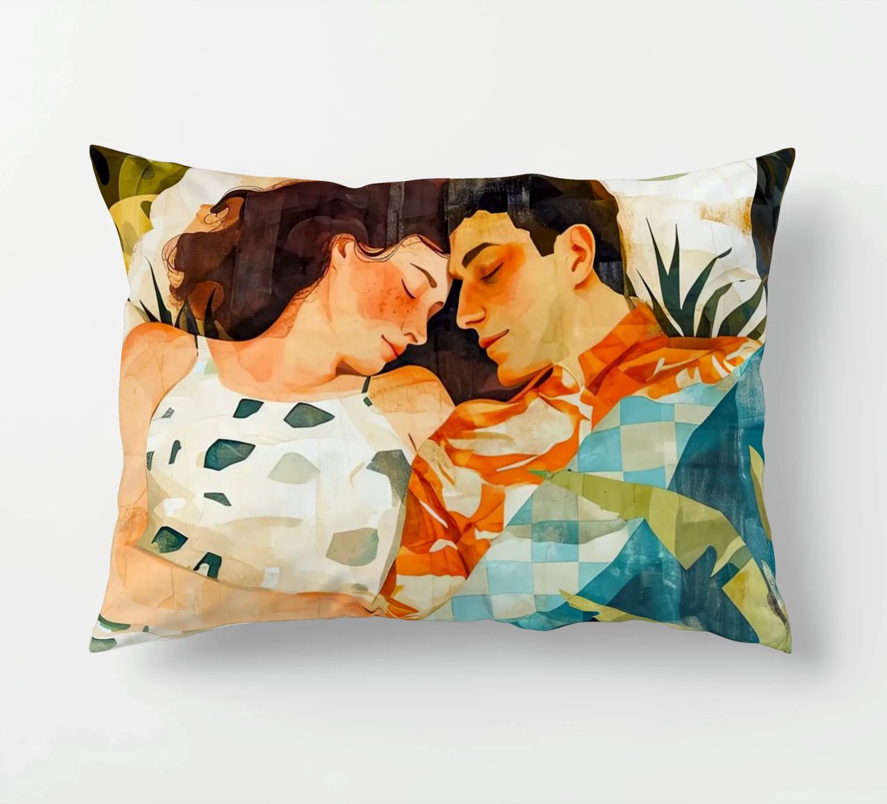 L'amore è nell'aria pittura digitale ad acquerello cuscino da Justyna Jaszke JBJart