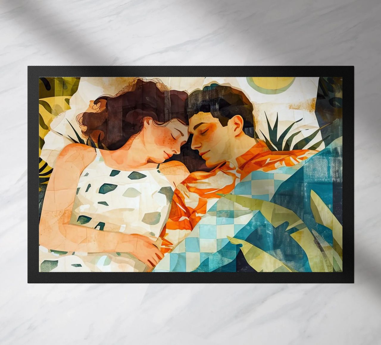 L'amore è nell'aria pittura digitale ad acquerello zerbino da Justyna Jaszke JBJart
