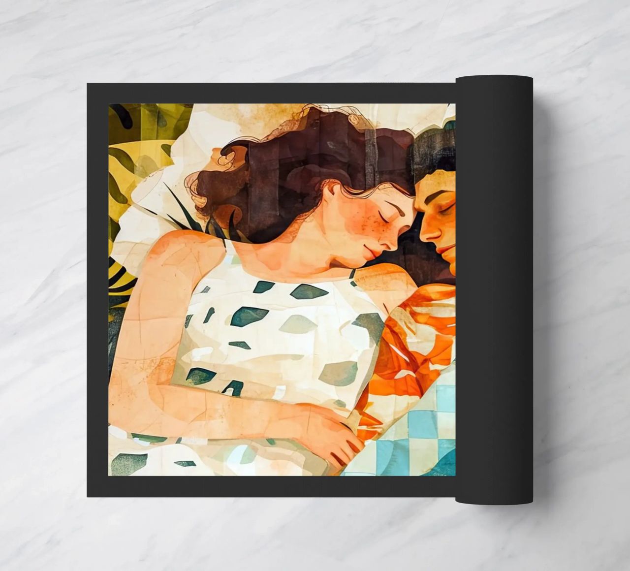 L'amore è nell'aria pittura digitale ad acquerello zerbino da Justyna Jaszke JBJart