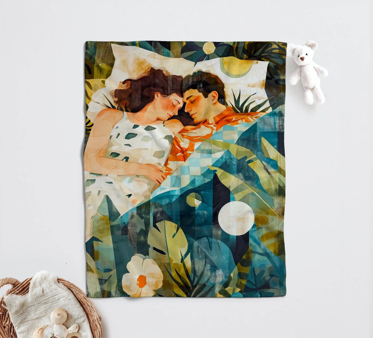 L'amore è nell'aria pittura digitale ad acquerello coperta in pile da Justyna Jaszke JBJart