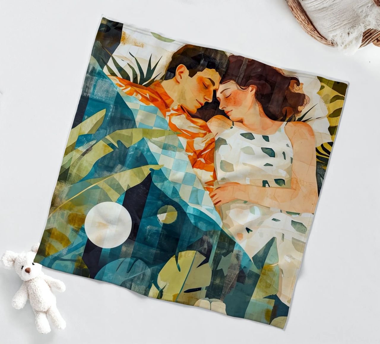 L'amore è nell'aria pittura digitale ad acquerello coperta in pile da Justyna Jaszke JBJart