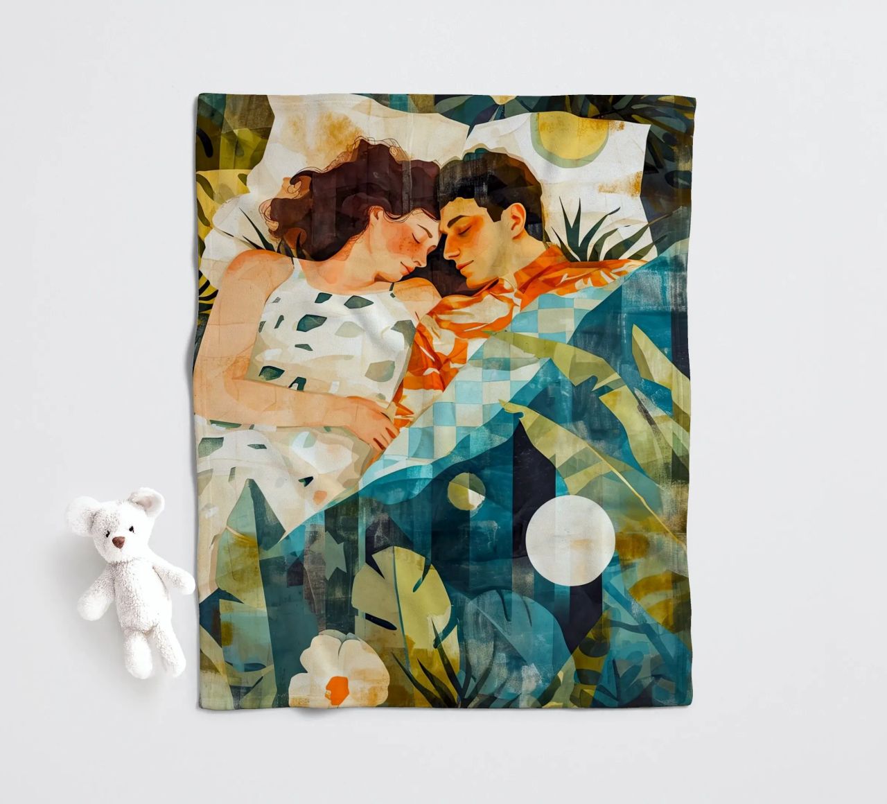 L'amore è nell'aria pittura digitale ad acquerello coperta in pile da Justyna Jaszke JBJart