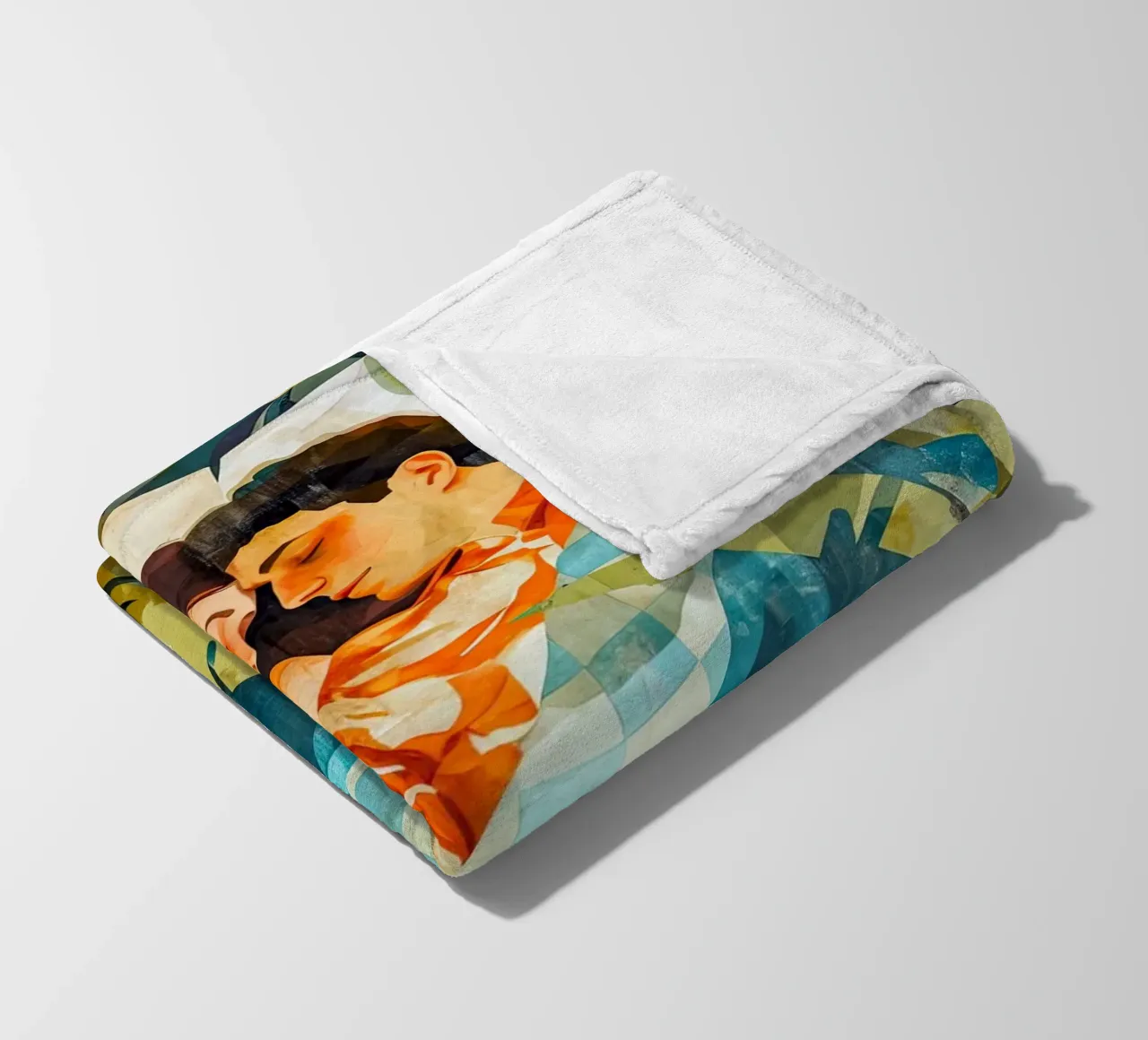Love is in the air watercolor digital painting fleece blanket by Justyna Jaszke JBJart