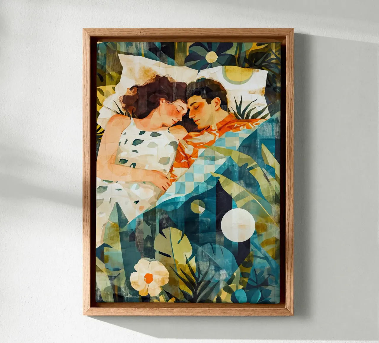 L'amore è nell'aria pittura digitale ad acquerello tela con Cornice a cassetta da Justyna Jaszke JBJart