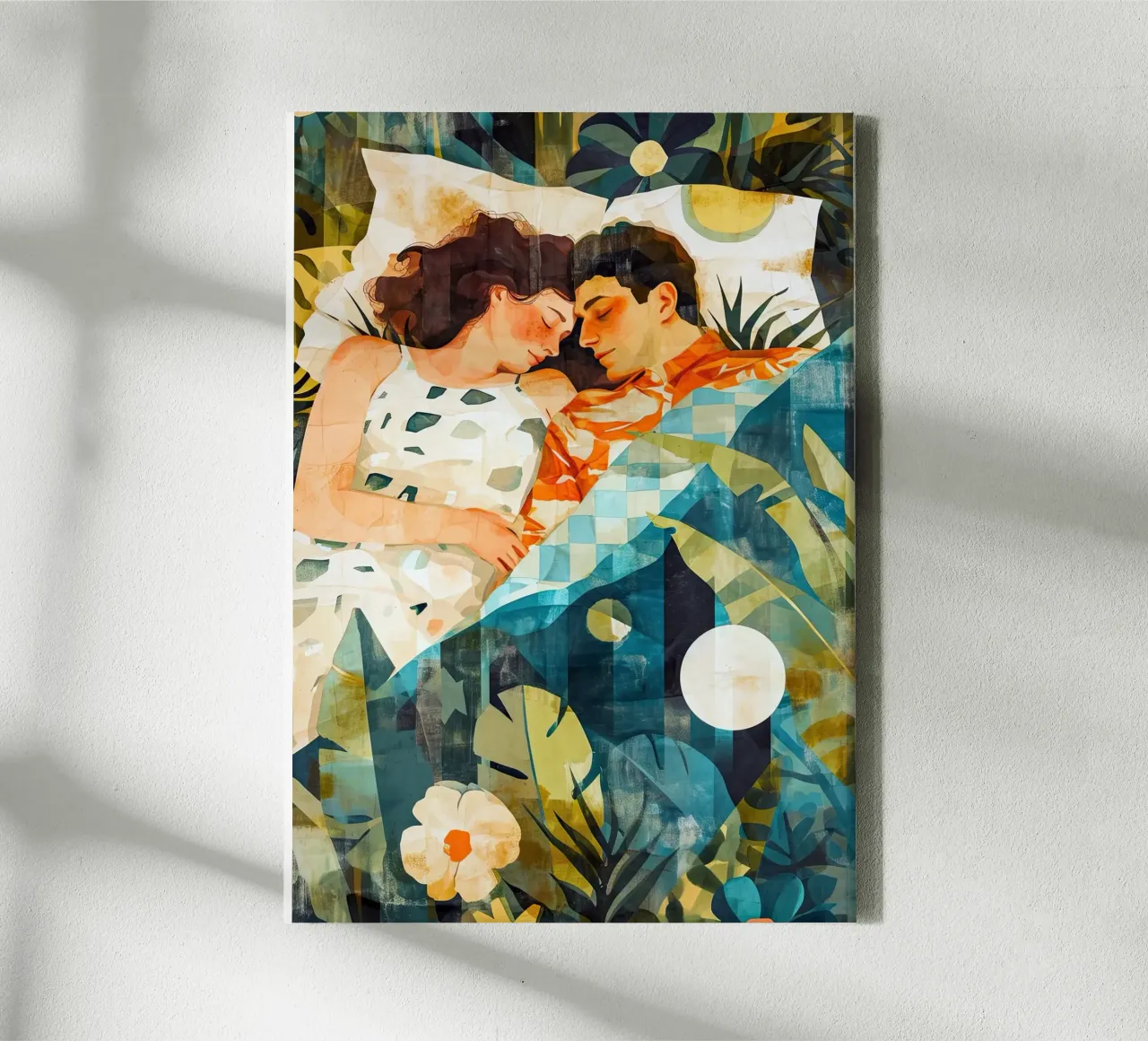 L'amore è nell'aria pittura digitale ad acquerello tela con Cornice a cassetta da Justyna Jaszke JBJart