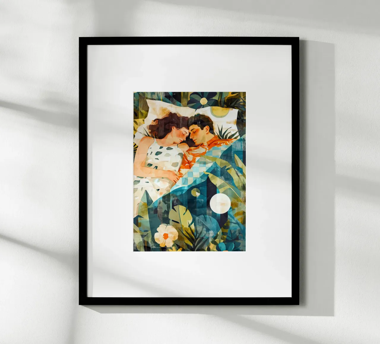 L'amore è nell'aria pittura digitale ad acquerello poster con telaio in plastica da Justyna Jaszke JBJart