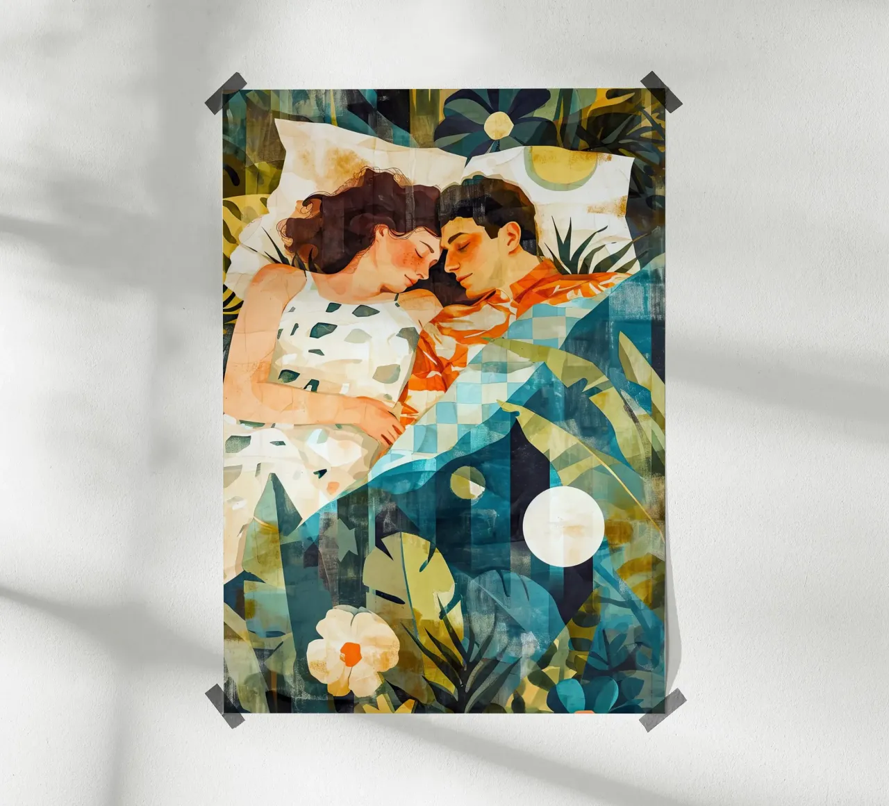 L'amore è nell'aria pittura digitale ad acquerello poster con telaio in plastica da Justyna Jaszke JBJart