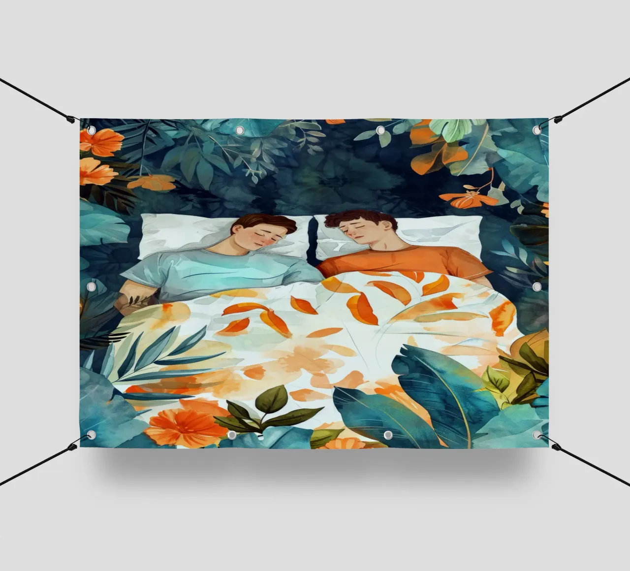 L'amore è nell'aria pittura digitale ad acquerello telo in pvc da Justyna Jaszke JBJart