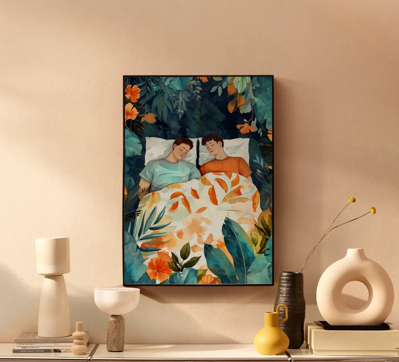 L'amore è nell'aria pittura digitale ad acquerello plexiglass da Justyna Jaszke JBJart