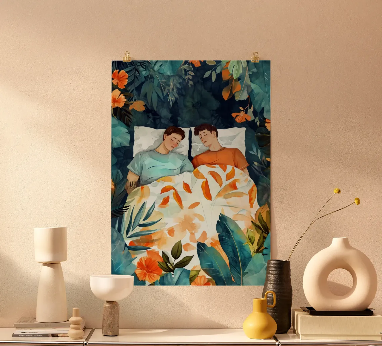 L'amore è nell'aria pittura digitale ad acquerello carta hahnemühle da Justyna Jaszke JBJart