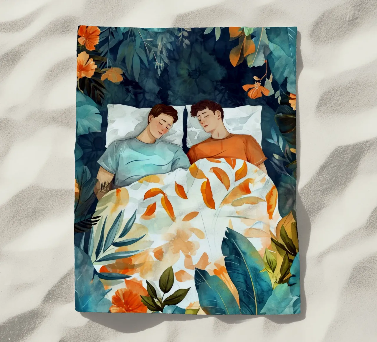 L'amore è nell'aria pittura digitale ad acquerello telo mare da Justyna Jaszke JBJart