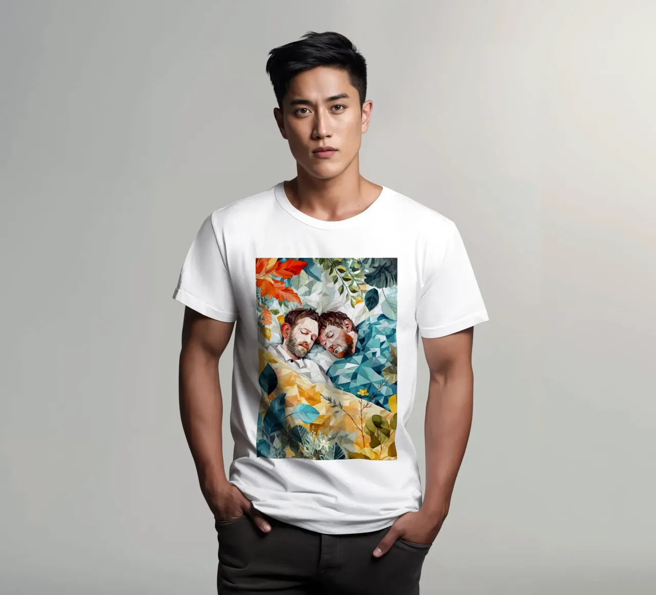Love is in the air watercolor digital painting t-shirt by Justyna Jaszke JBJart