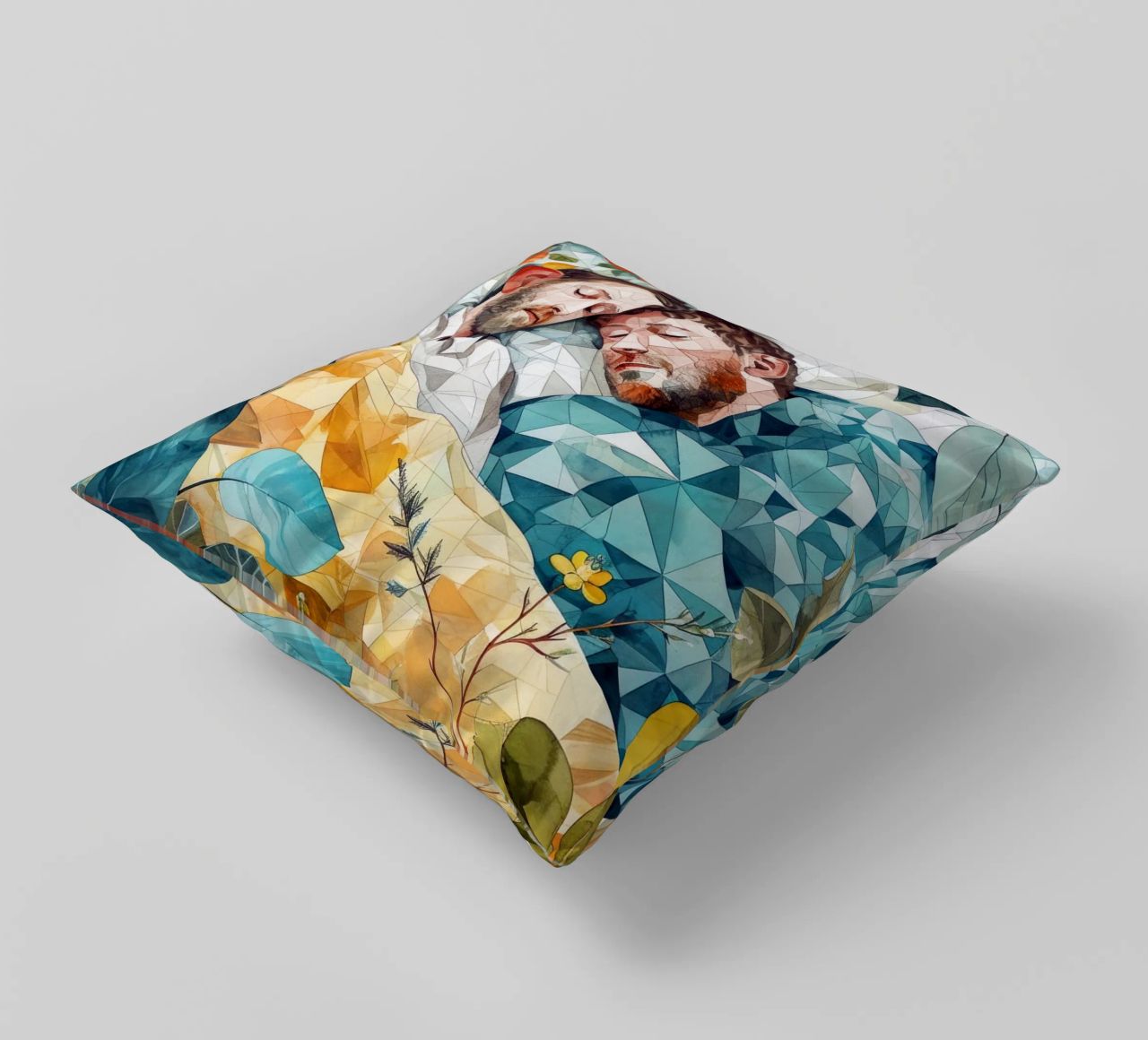 L'amour est dans l'air aquarelle peinture numérique coussin de Justyna Jaszke JBJart