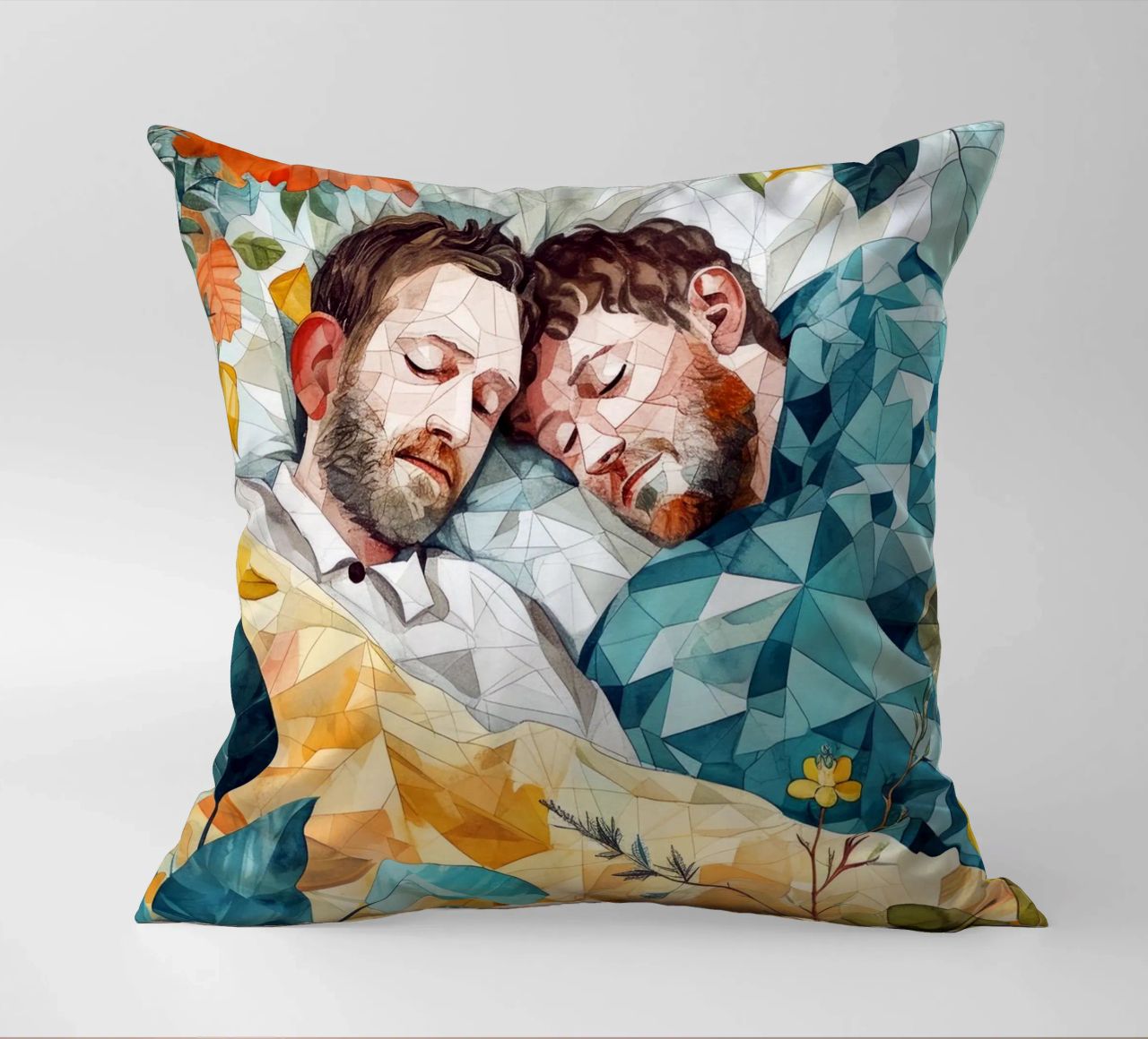 L'amour est dans l'air aquarelle peinture numérique coussin de Justyna Jaszke JBJart