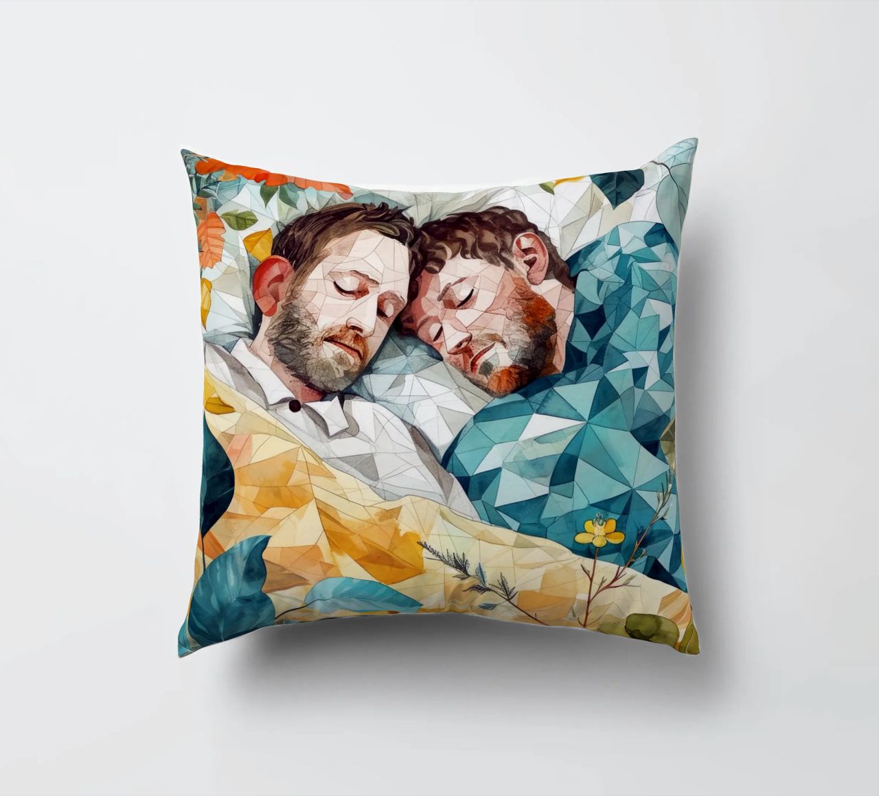L'amour est dans l'air aquarelle peinture numérique coussin de Justyna Jaszke JBJart