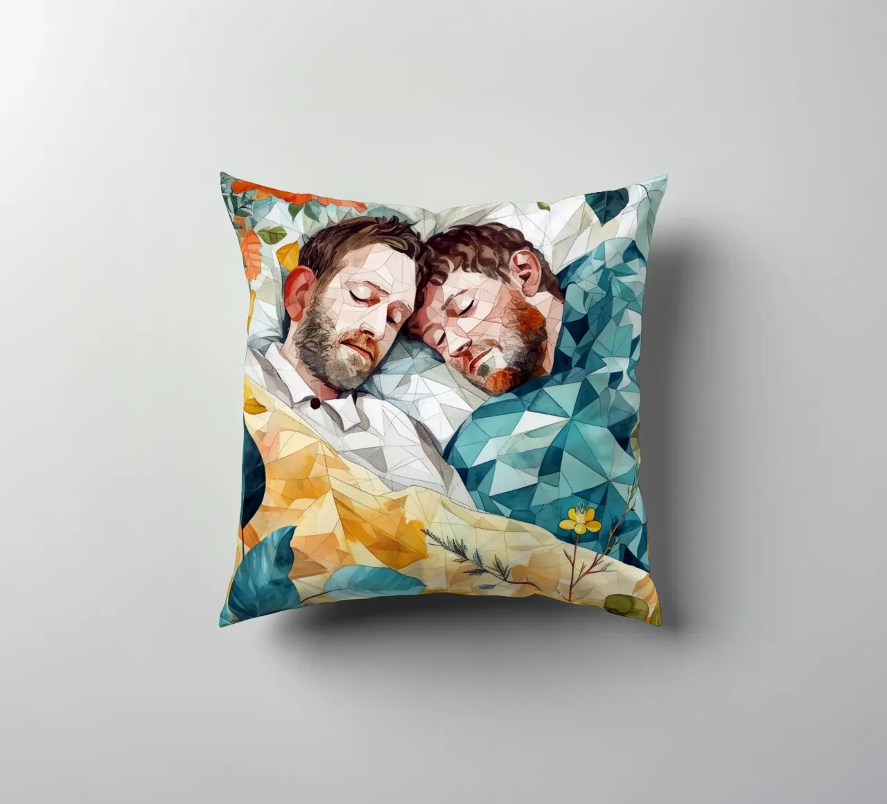 L'amore è nell'aria pittura digitale ad acquerello cuscino da Justyna Jaszke JBJart