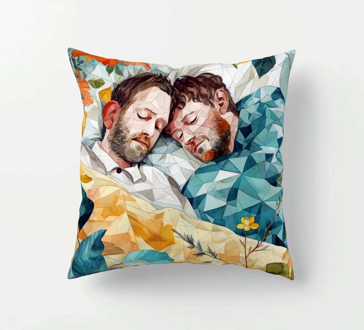 L'amour est dans l'air aquarelle peinture numérique coussin de Justyna Jaszke JBJart