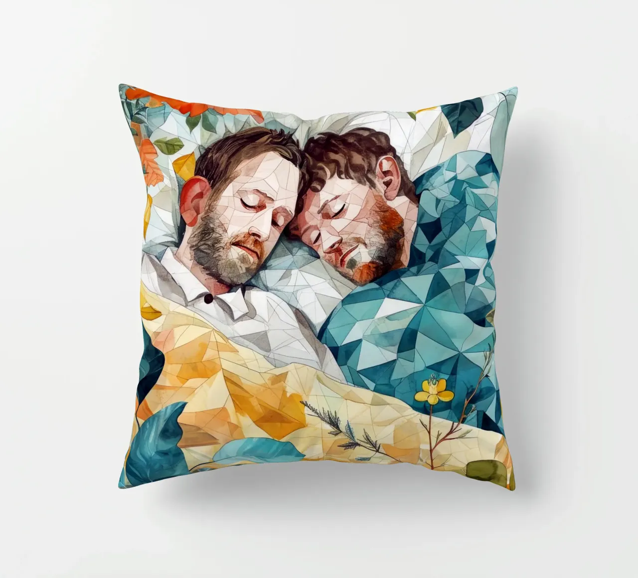 L'amore è nell'aria pittura digitale ad acquerello cuscino da Justyna Jaszke JBJart