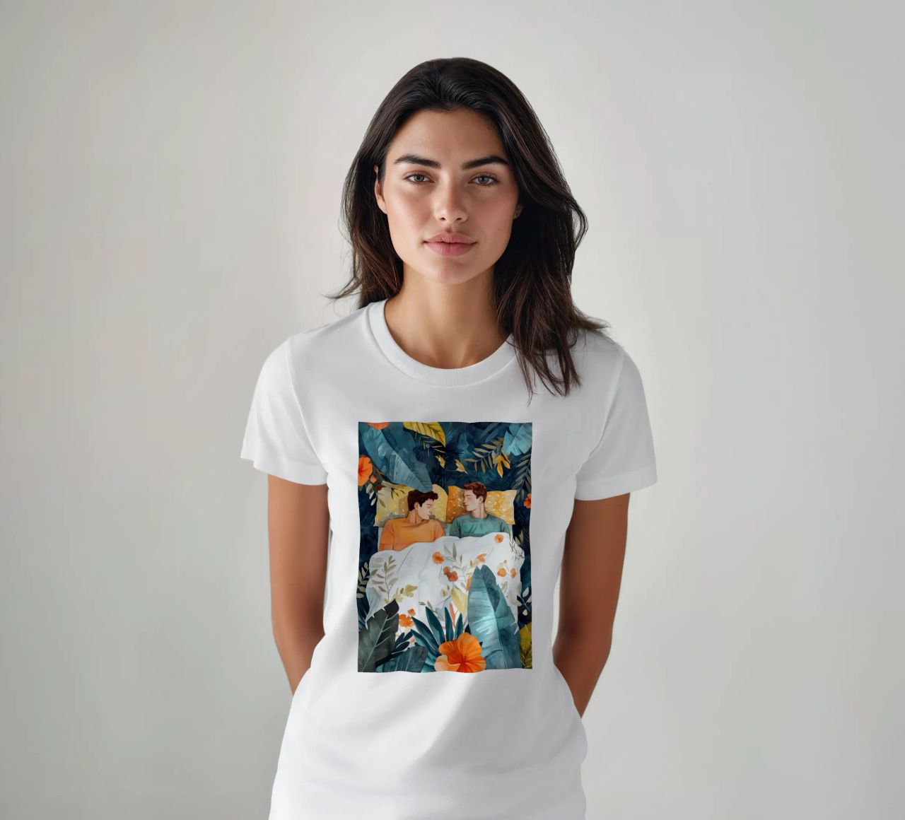 L'amore è nell'aria pittura digitale ad acquerello t-shirt da Justyna Jaszke JBJart