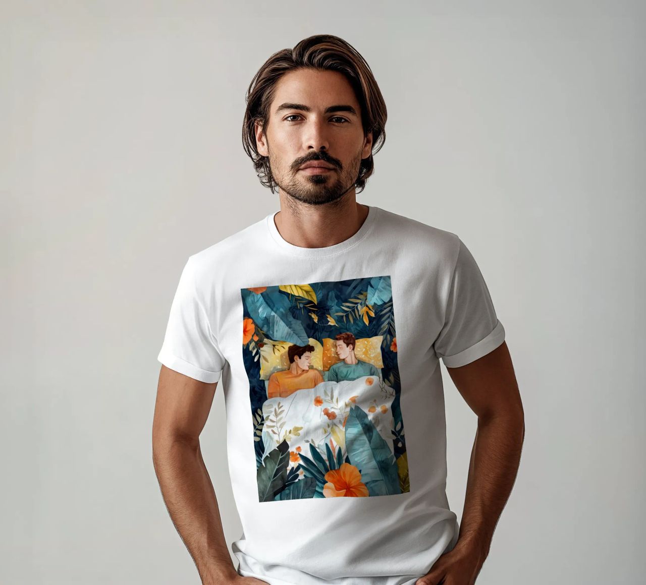 L'amore è nell'aria pittura digitale ad acquerello t-shirt da Justyna Jaszke JBJart