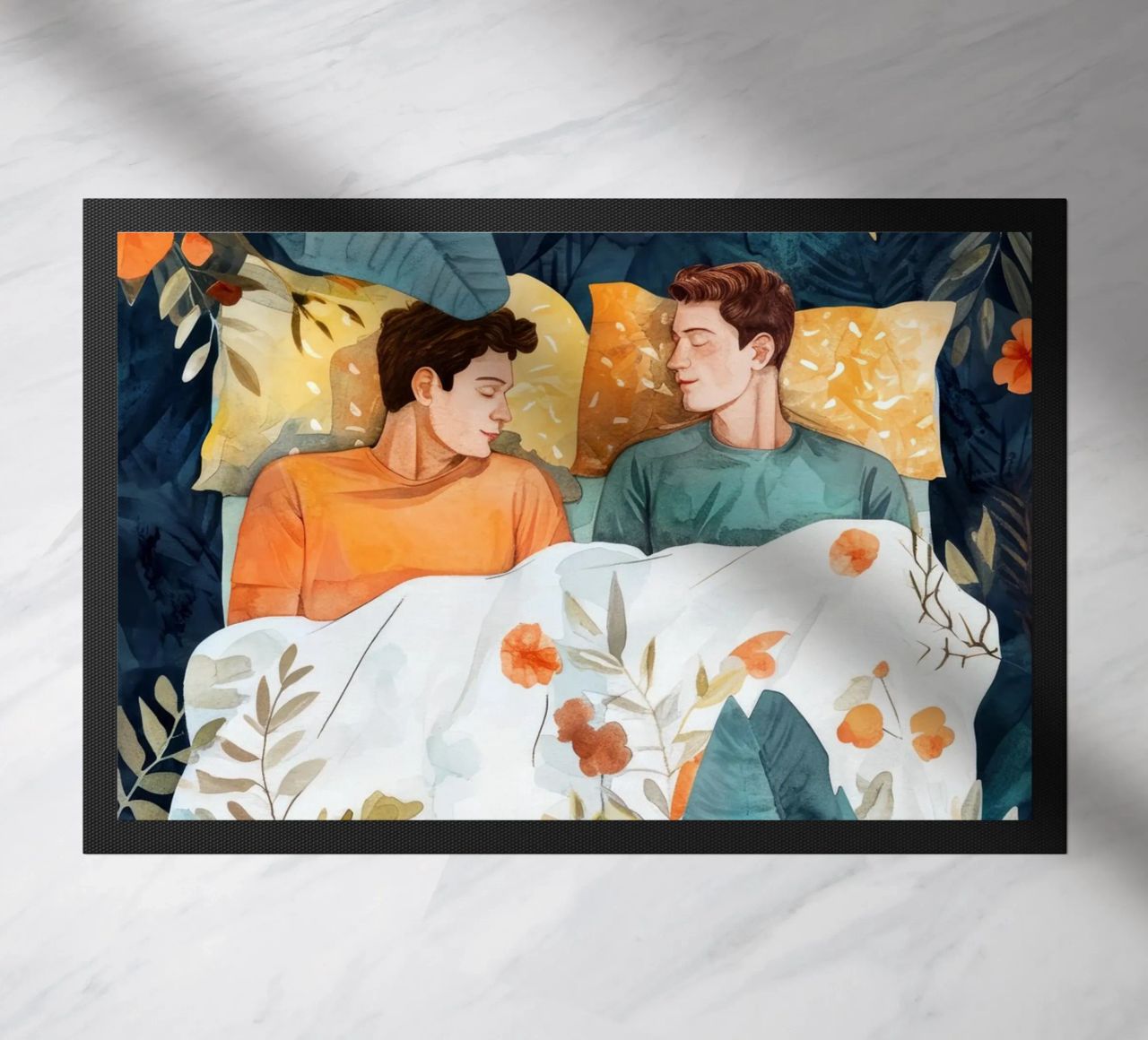 L'amore è nell'aria pittura digitale ad acquerello zerbino da Justyna Jaszke JBJart
