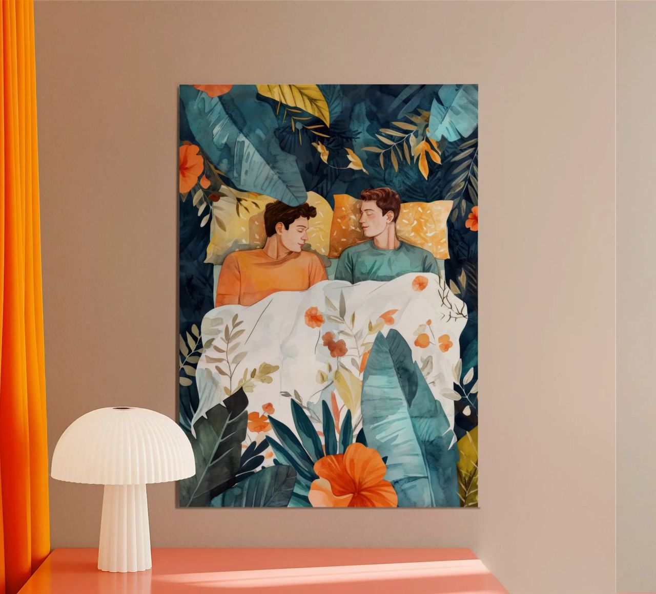 L'amore è nell'aria pittura digitale ad acquerello alluminio dibond da Justyna Jaszke JBJart