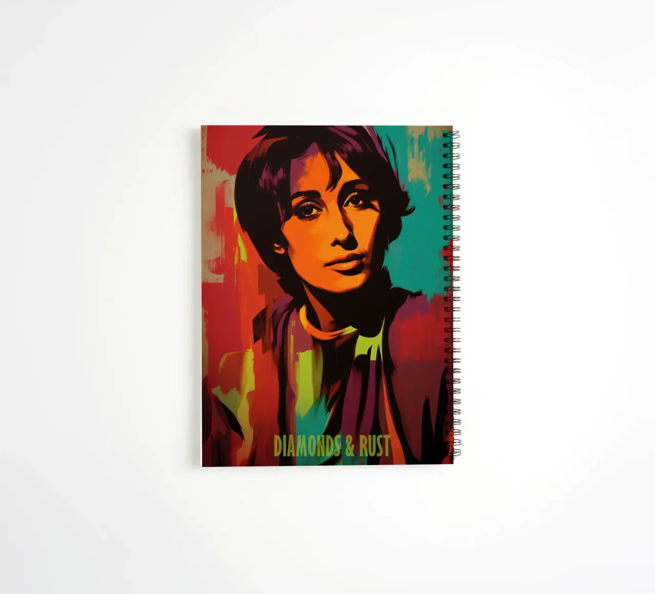 Diamonds & Rust | Joan Baez Portrait - Street Art Style diario ad anelli da Autofocus