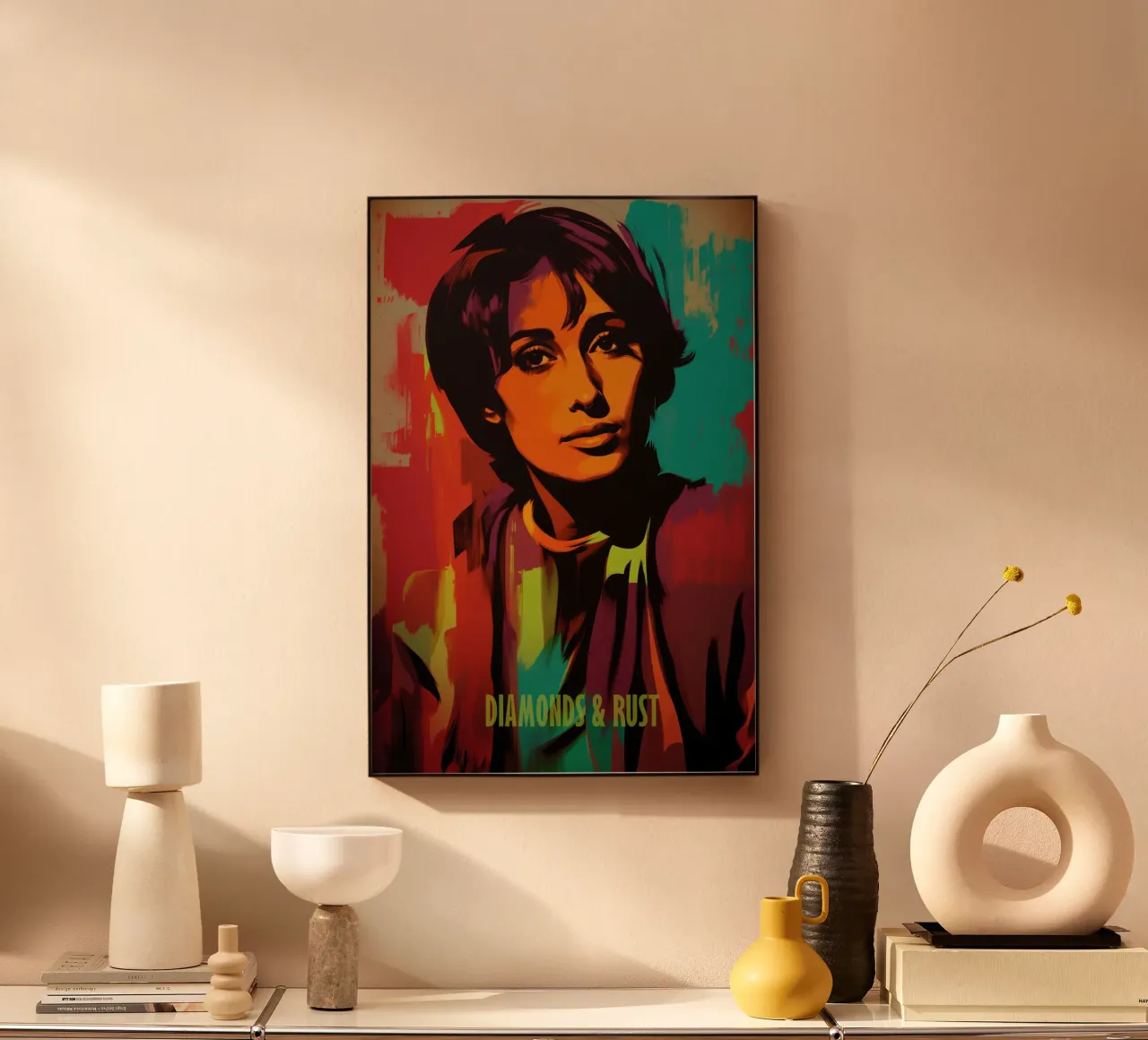 Diamonds & Rust | Joan Baez Portrait - Street Art Style plexiglass da Autofocus
