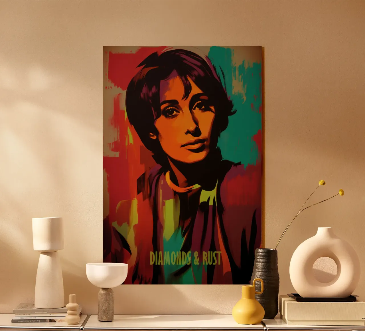Diamonds & Rust | Joan Baez Portrait - Street Art Style plexiglass da Autofocus