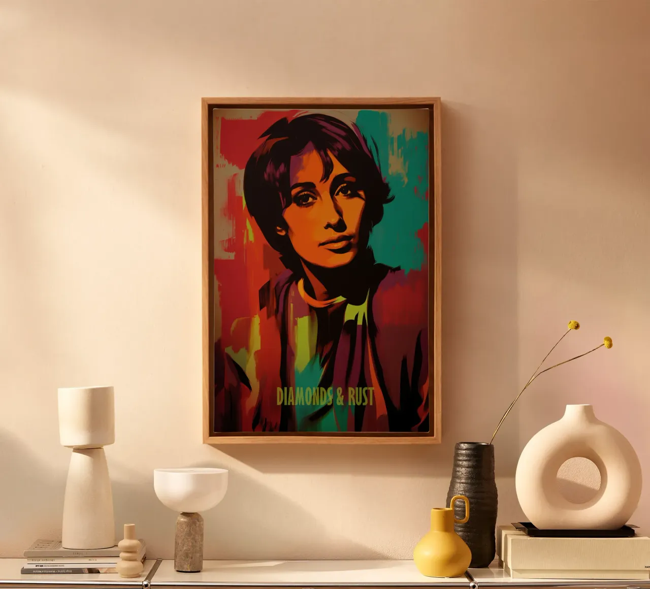 Diamonds & Rust | Joan Baez Portrait - Street Art Style tela da Autofocus