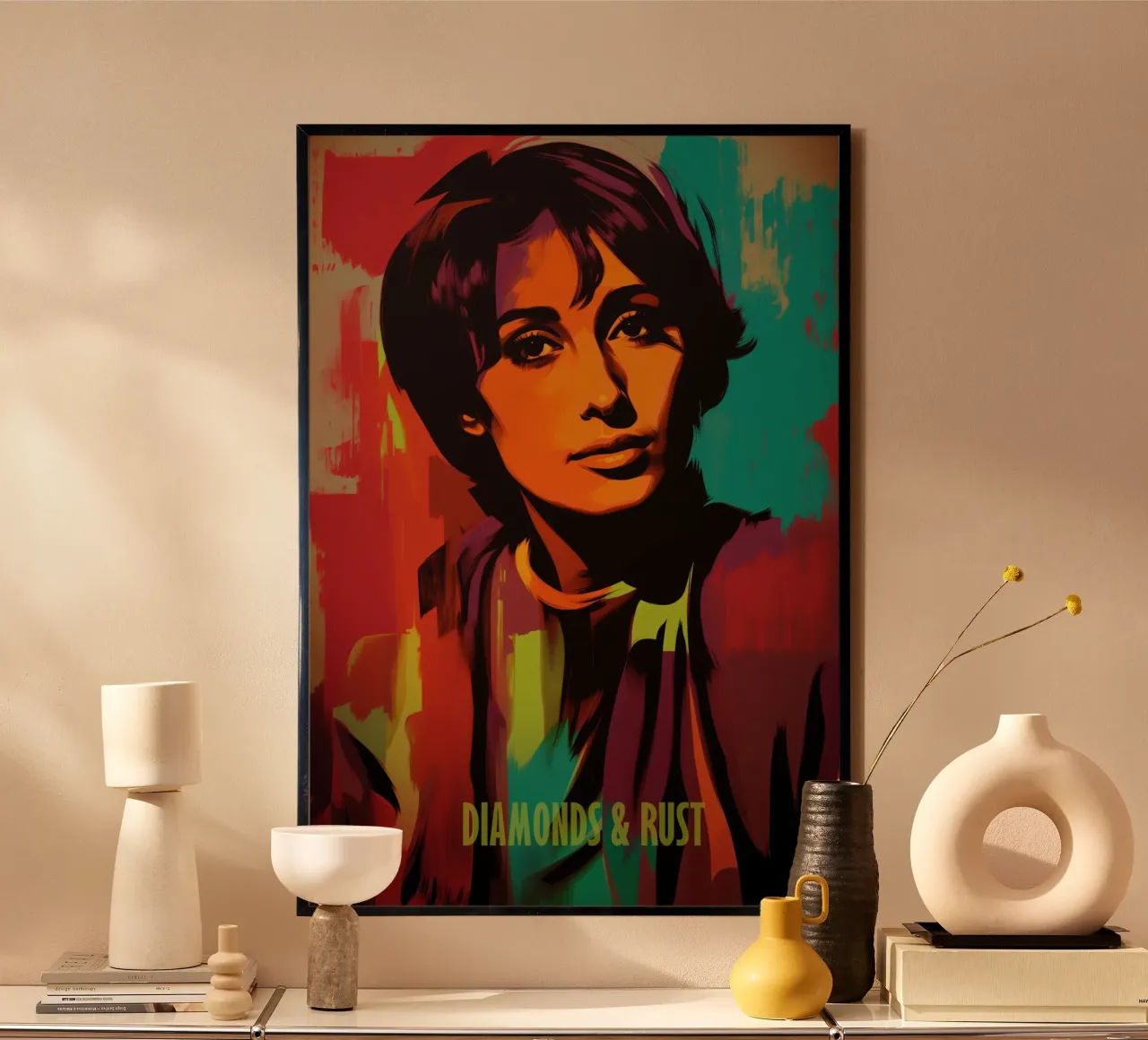 Diamonds & Rust | Joan Baez Portrait - Street Art Style carta hahnemühle da Autofocus