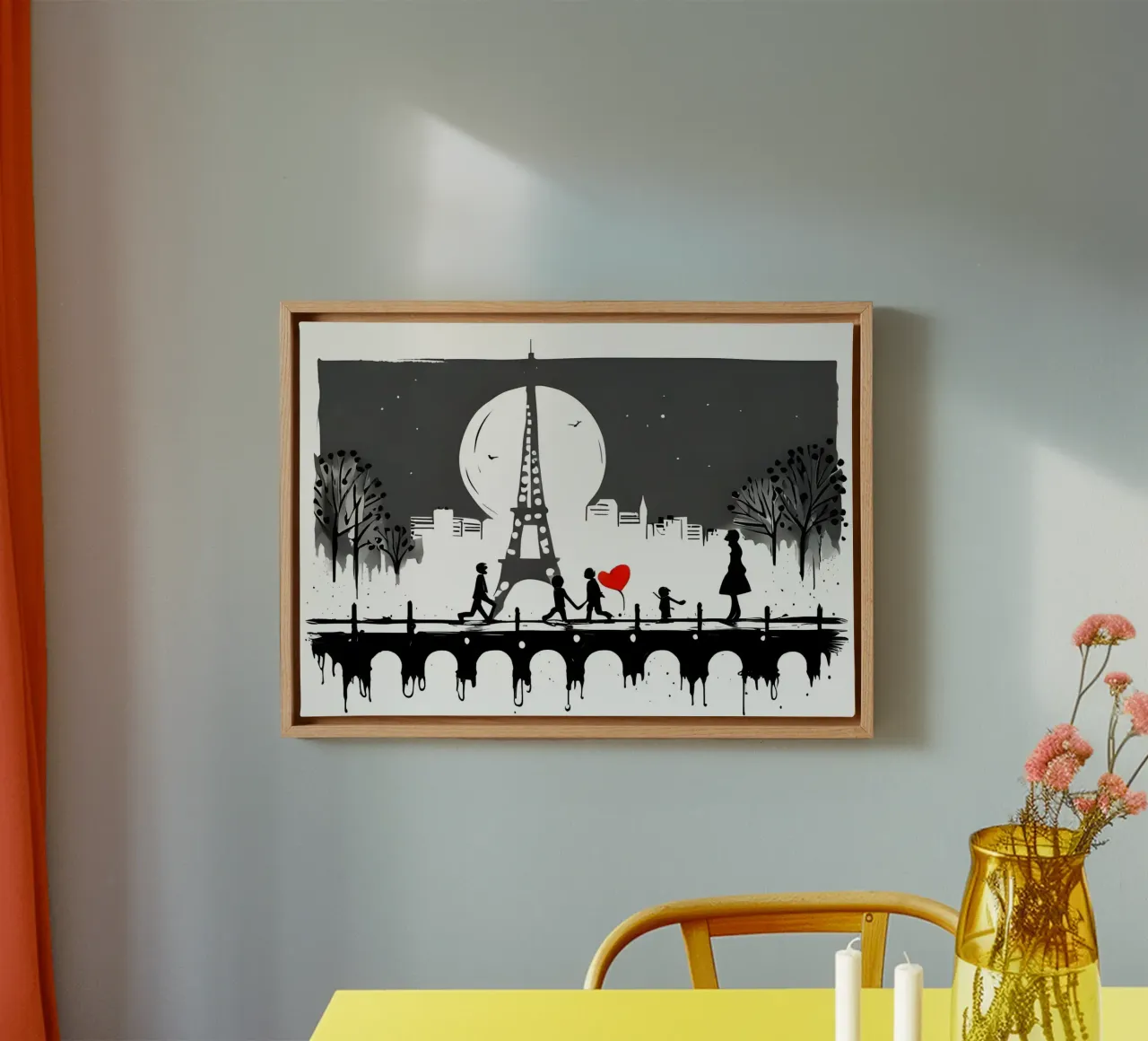 Geïnspireerd door Banksy canvas met Baklijst van Art Digital Visuel