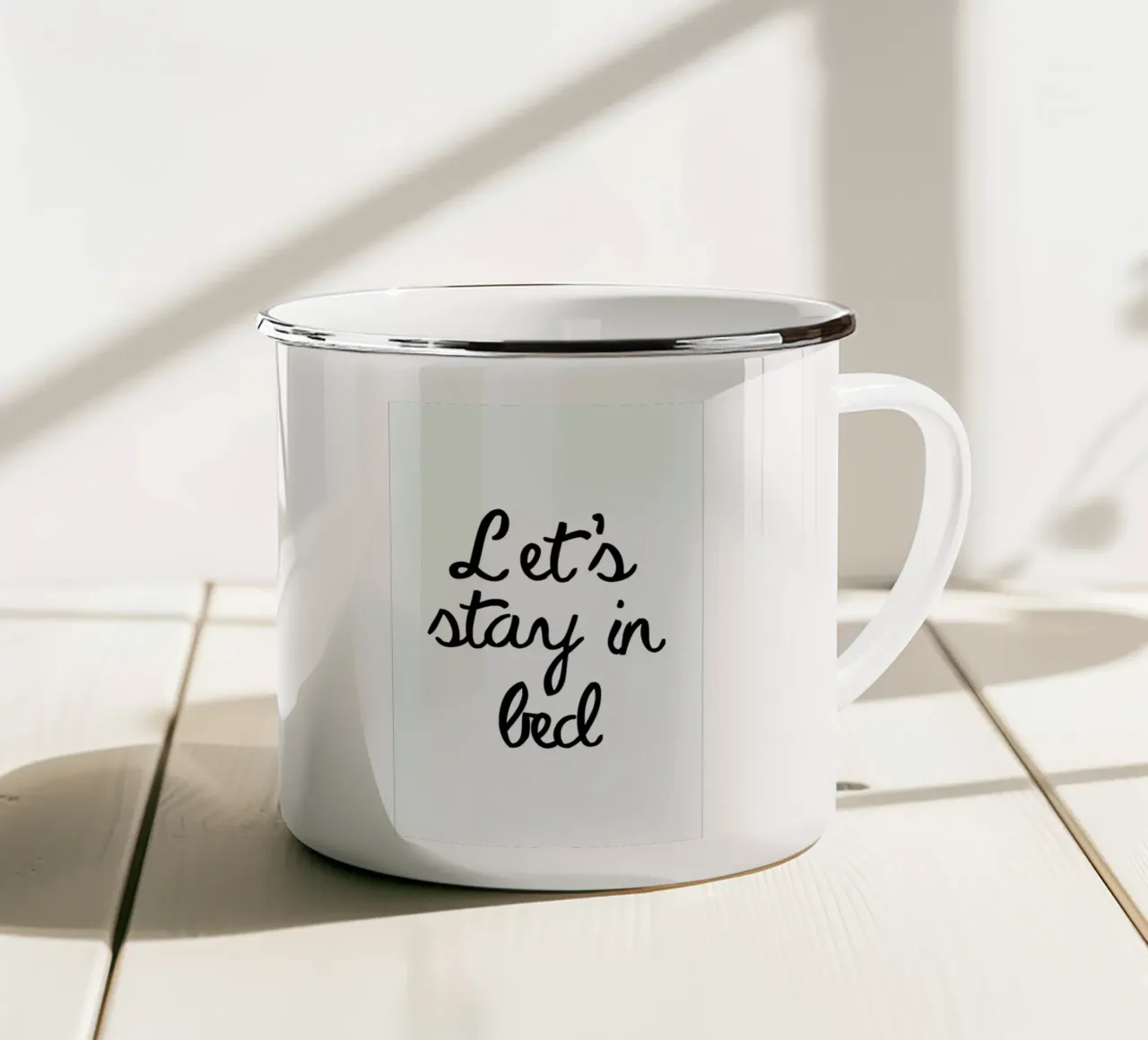 Let's Stay In Bed tazza in smalto da Studio One