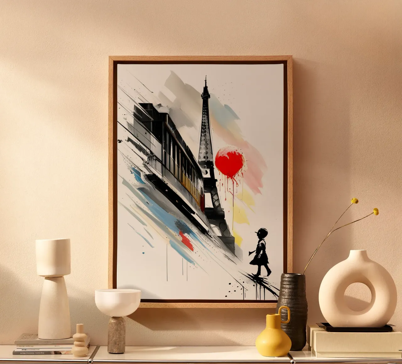 Geïnspireerd door Banksy canvas met Baklijst van Art Digital Visuel