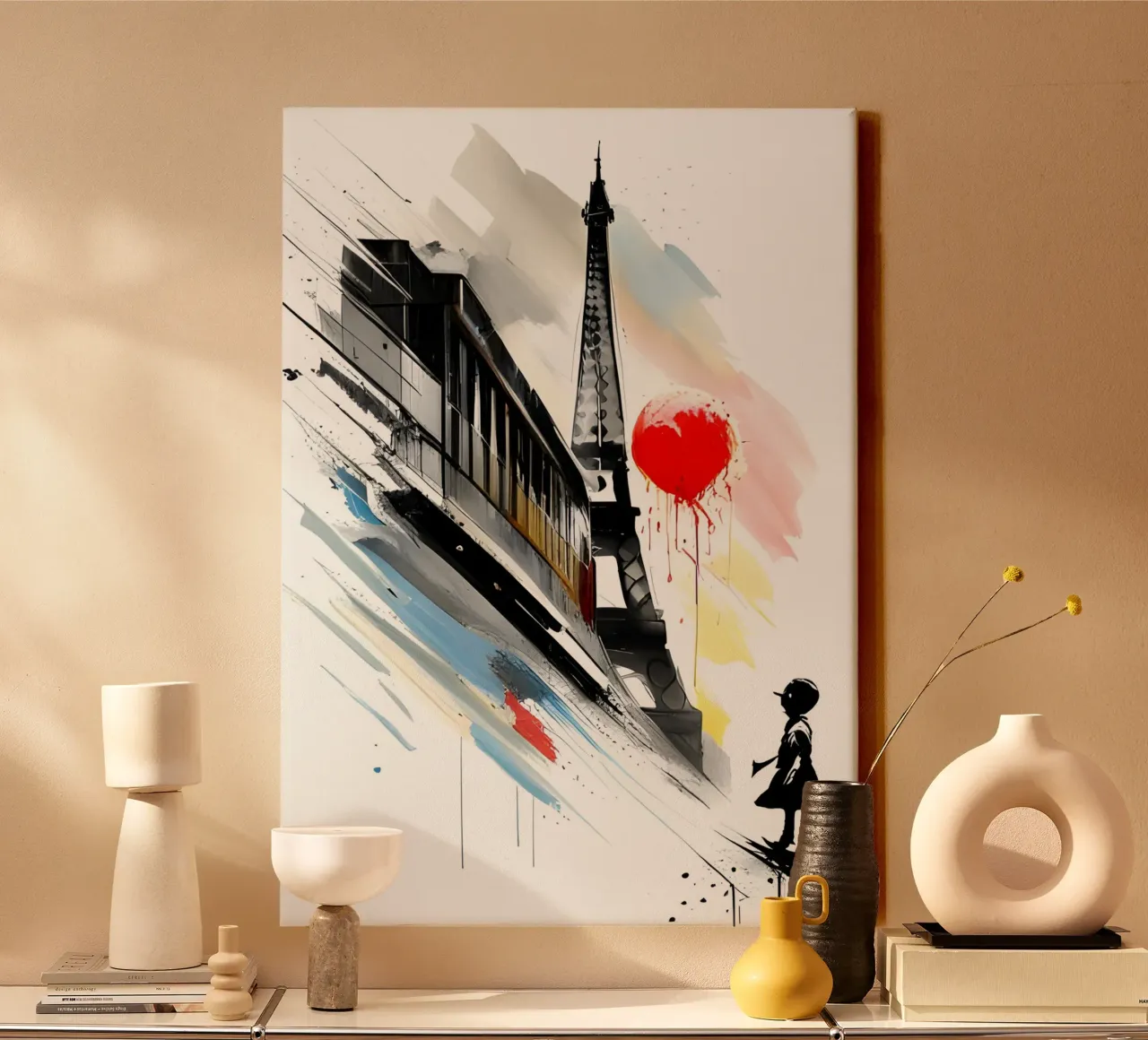 Geïnspireerd door Banksy canvas met Baklijst van Art Digital Visuel