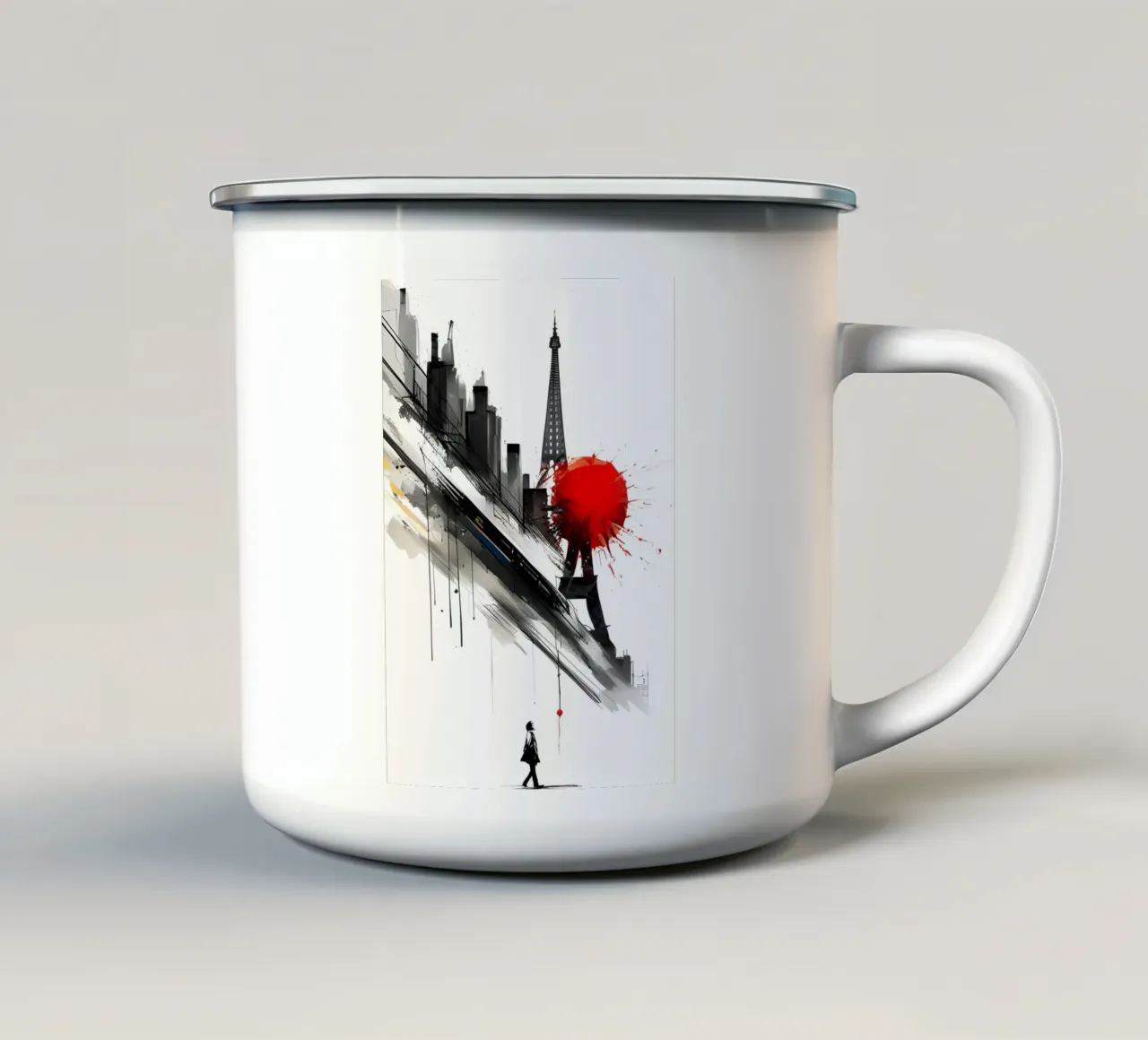 Inspired by Banksy enamel mug by Art Digital Visuel