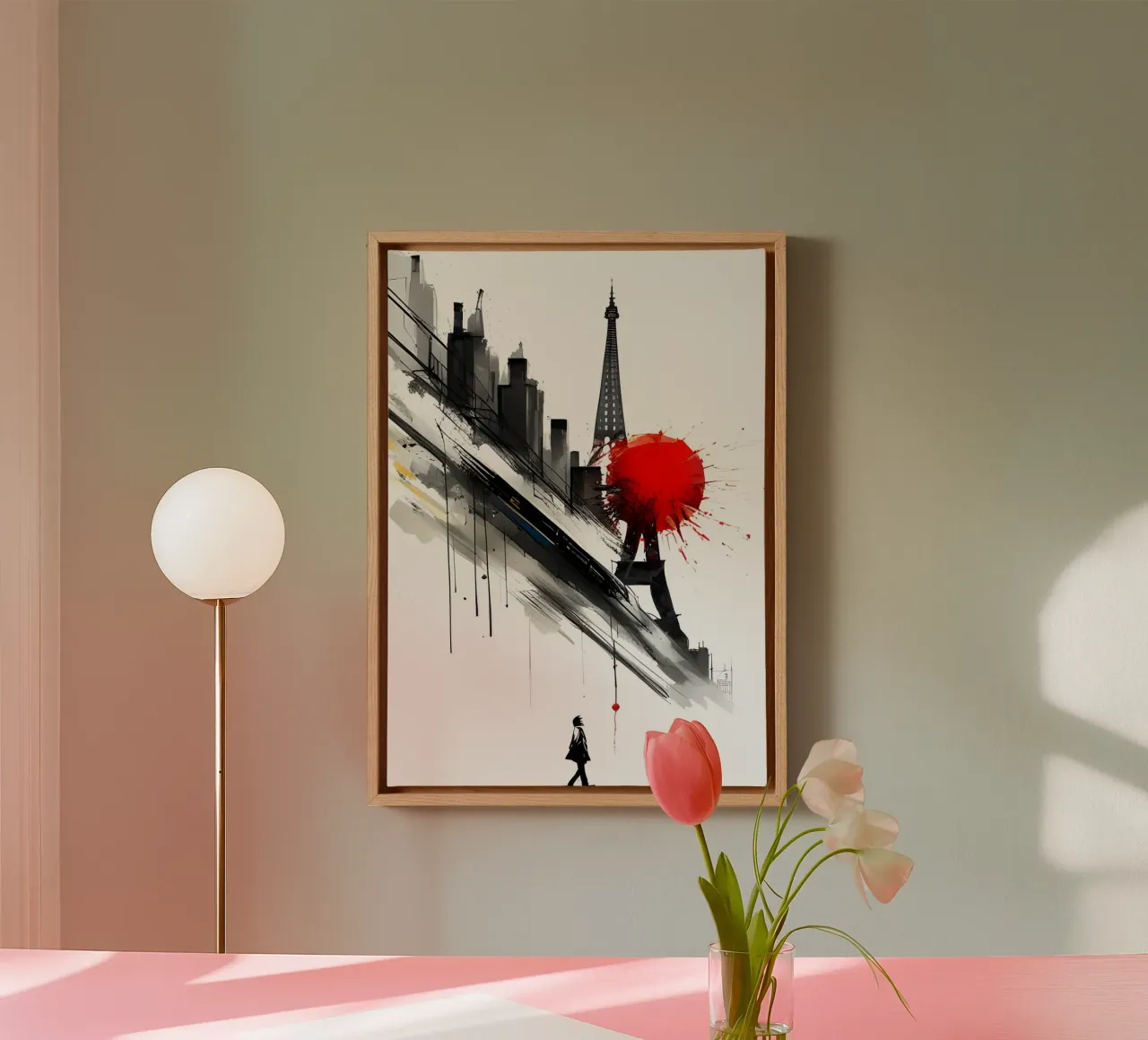 Geïnspireerd door Banksy canvas met Baklijst van Art Digital Visuel