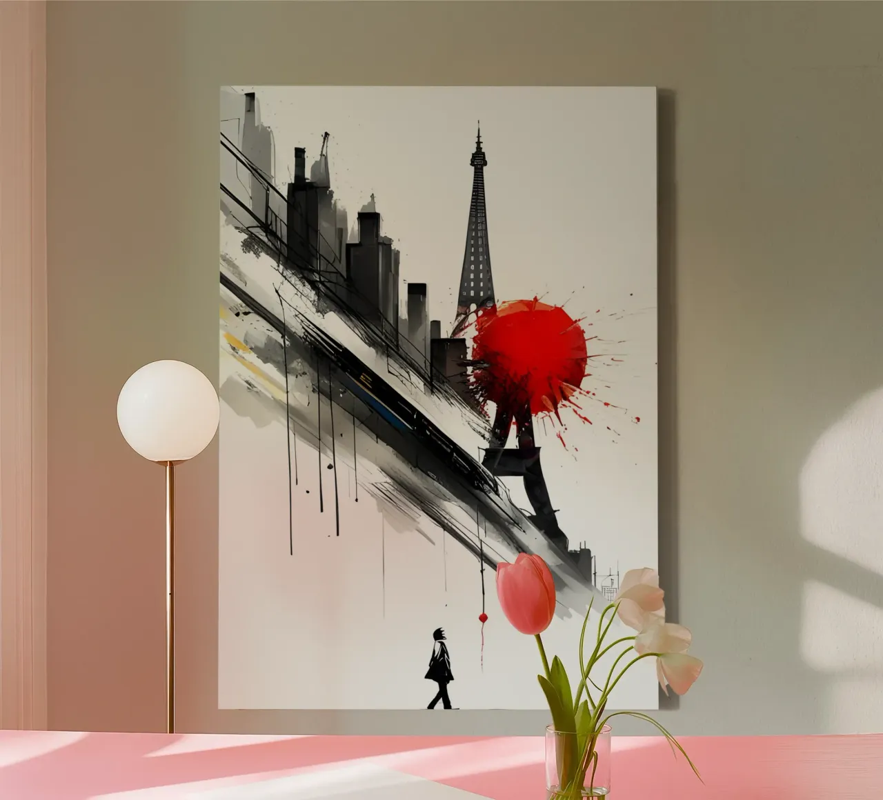 Geïnspireerd door Banksy canvas met Baklijst van Art Digital Visuel