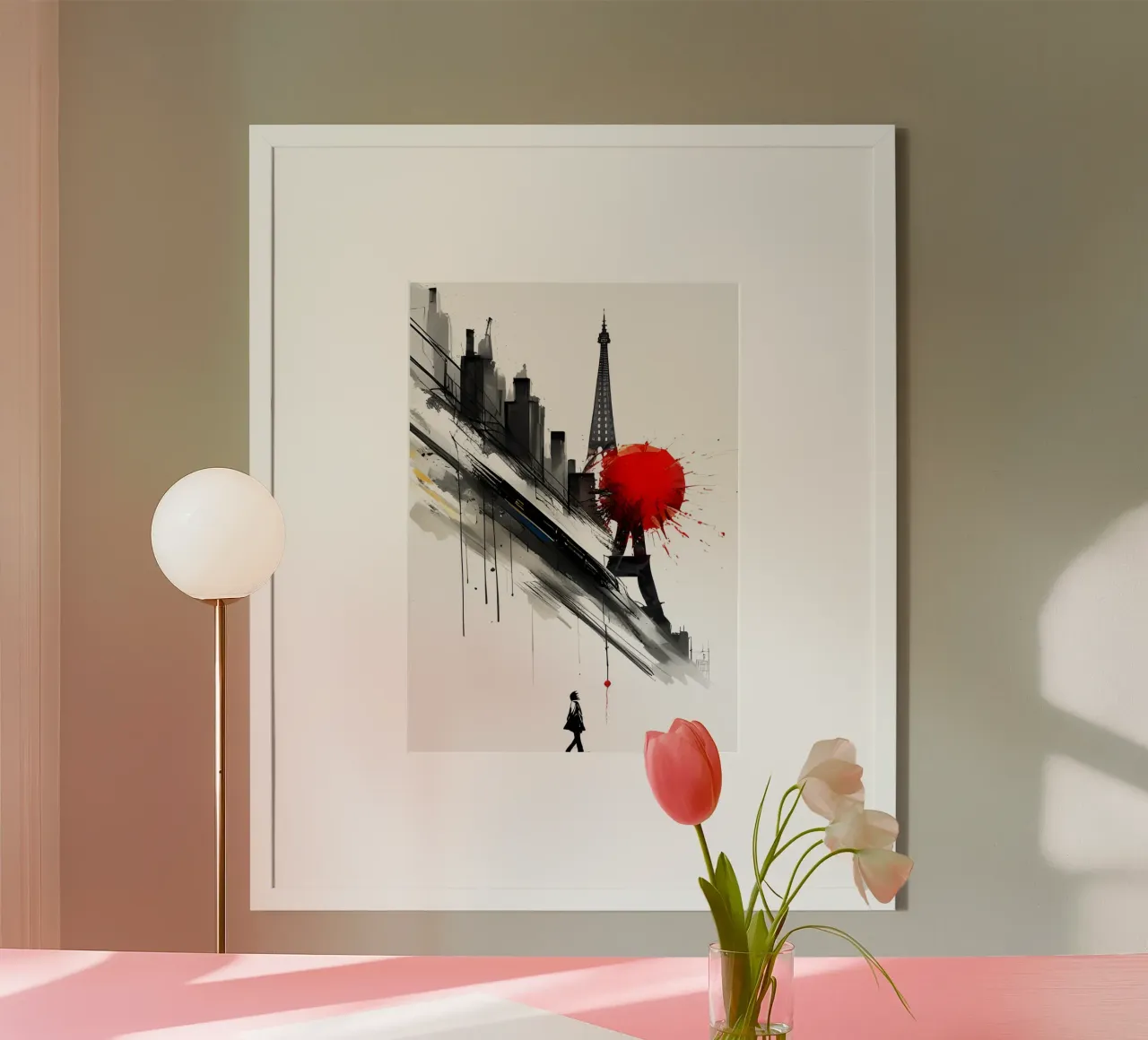 Ispirato da Banksy poster con telaio in legno da Art Digital Visuel
