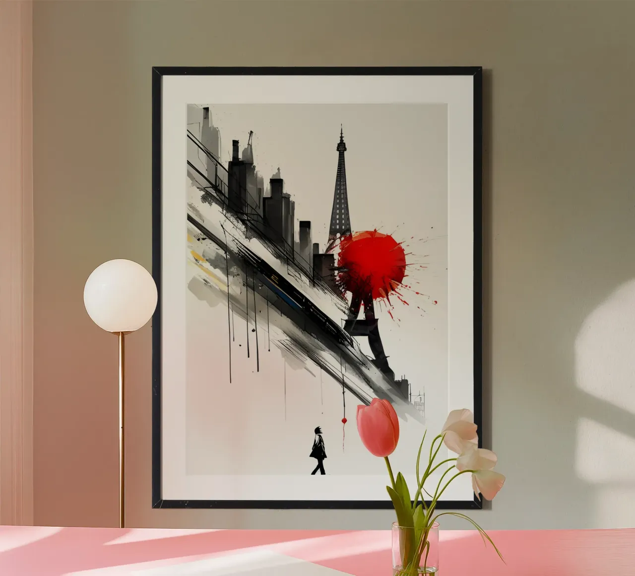 Ispirato da Banksy poster con telaio in legno da Art Digital Visuel