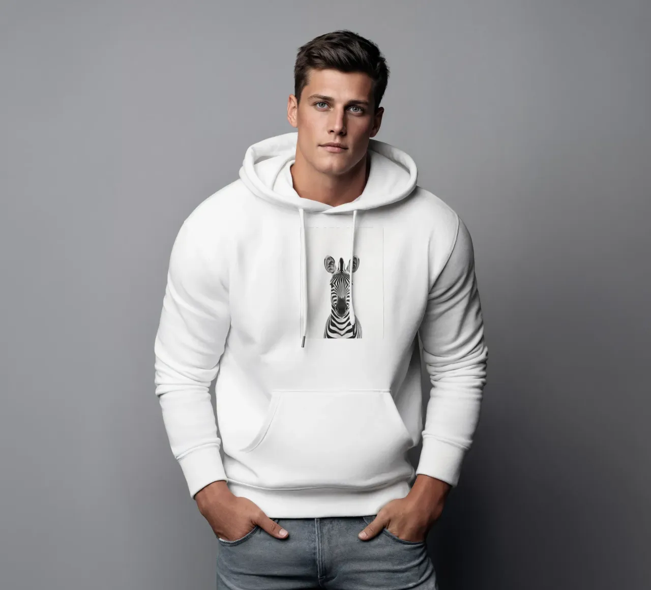 Toni simpatica zebra felpa con cappuccio da Carinaprint