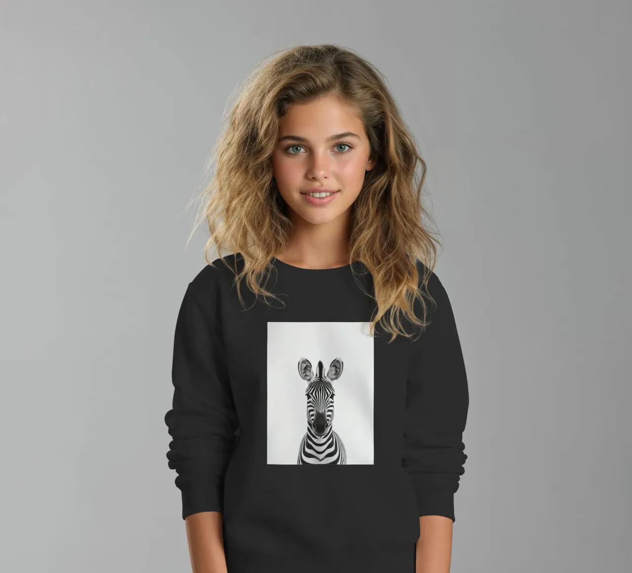 Toni simpatica zebra felpa bambino da Carinaprint