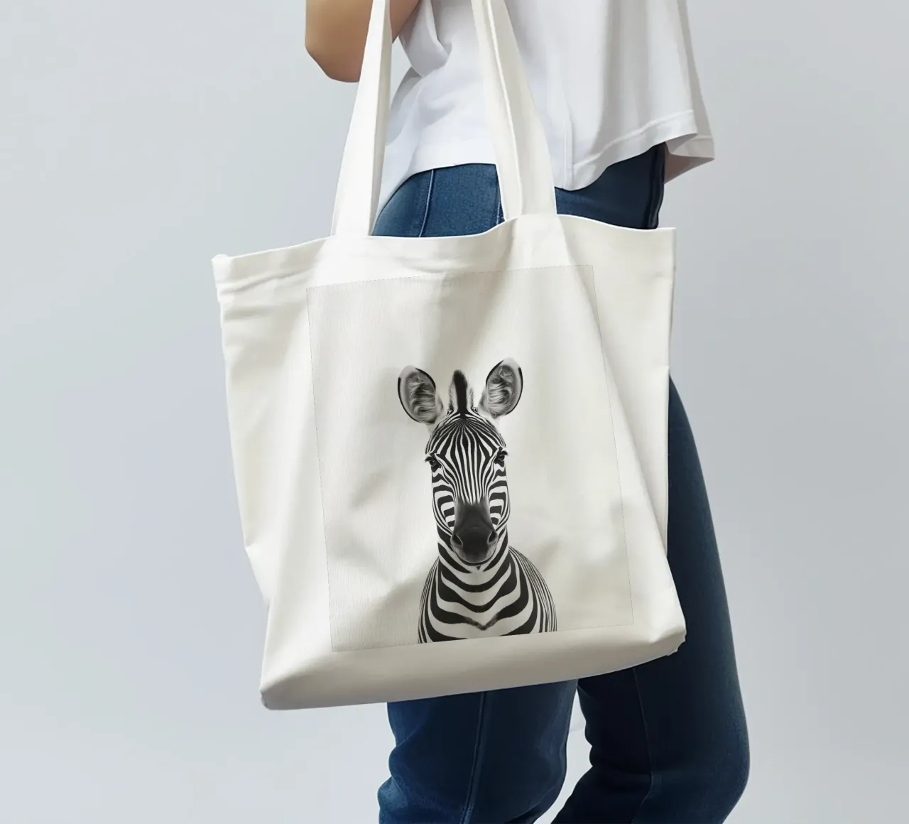 Toni simpatica zebra borsa in juta da Carinaprint