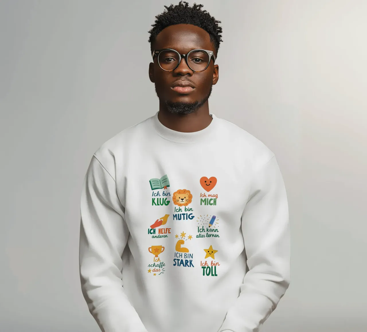 Ich bin stark & mutig - Affirmationen Poster felpa da KidzStudio