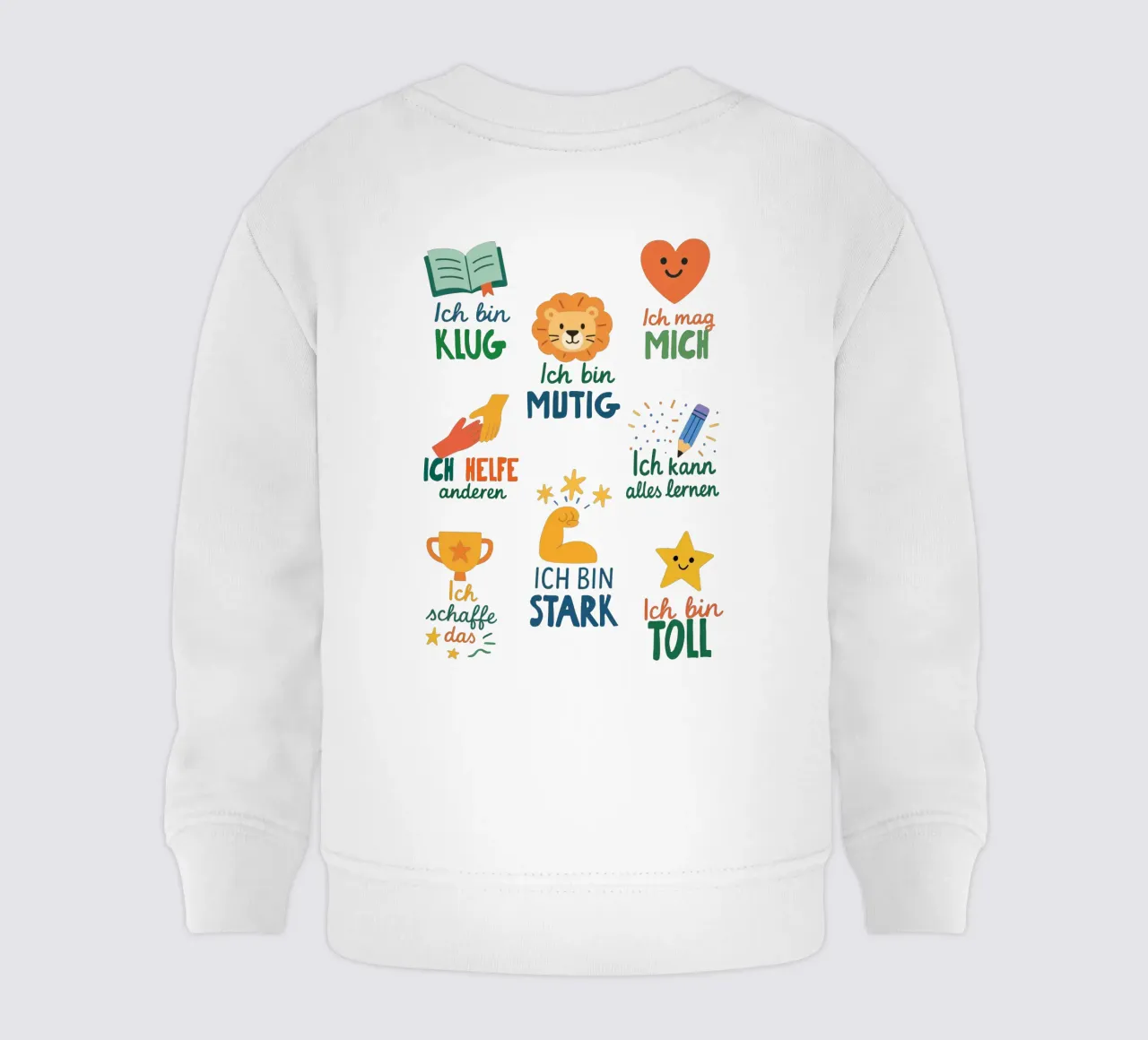 Ich bin stark & mutig - Affirmationen Poster felpa neonato da KidzStudio