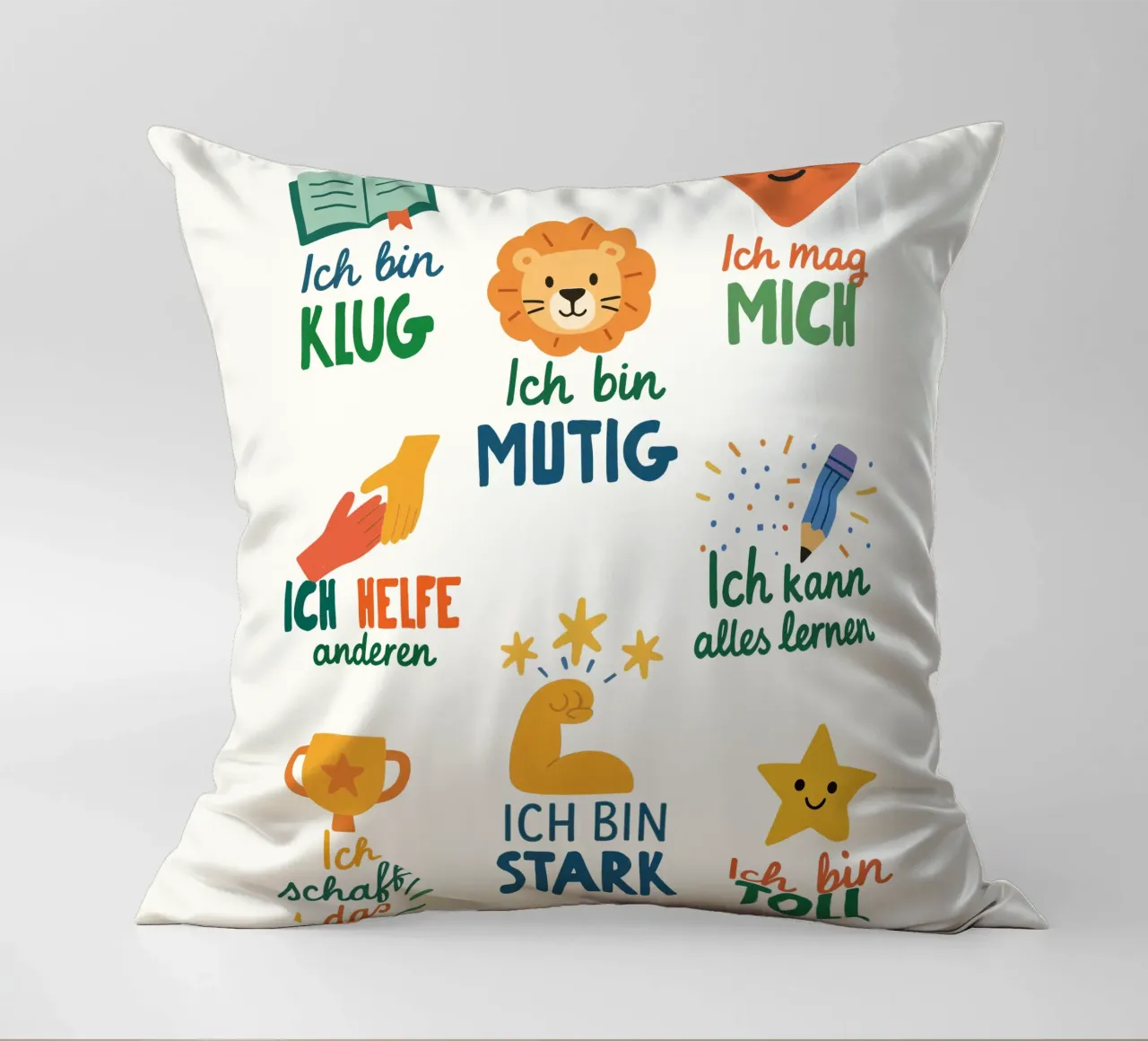 Ich bin stark & mutig - Affirmationen Poster cuscino da KidzStudio
