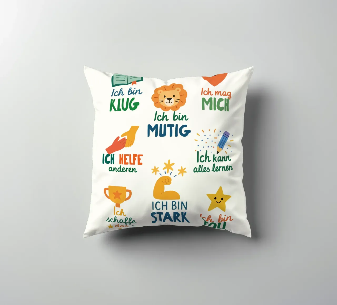 Ich bin stark & mutig - Affirmationen Poster cuscino da KidzStudio