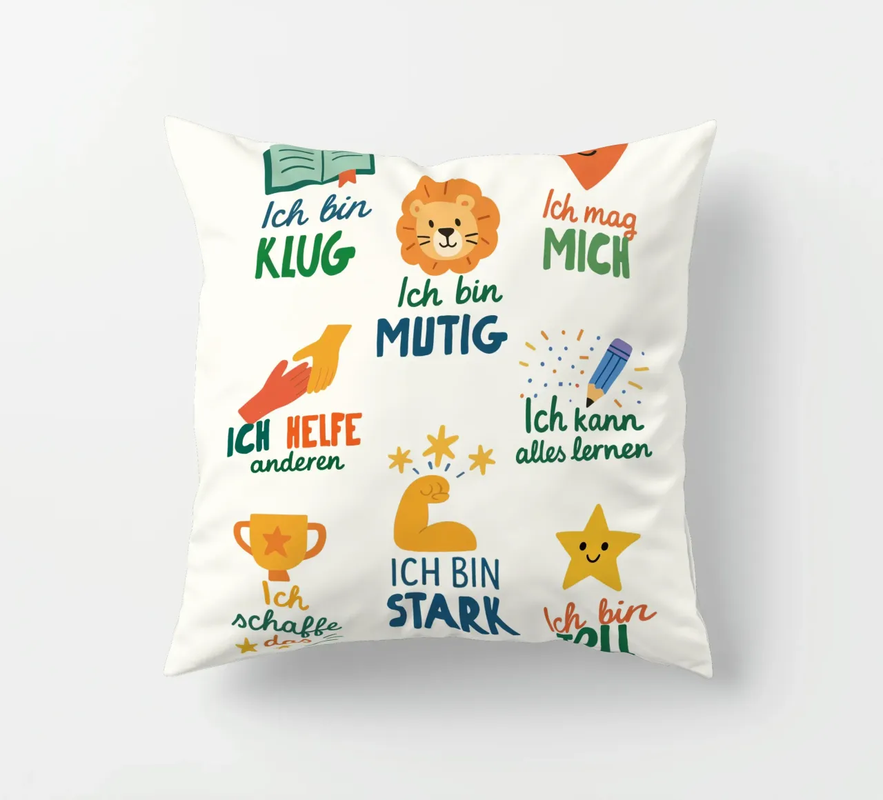 Ich bin stark & mutig - Affirmationen Poster cuscino da KidzStudio