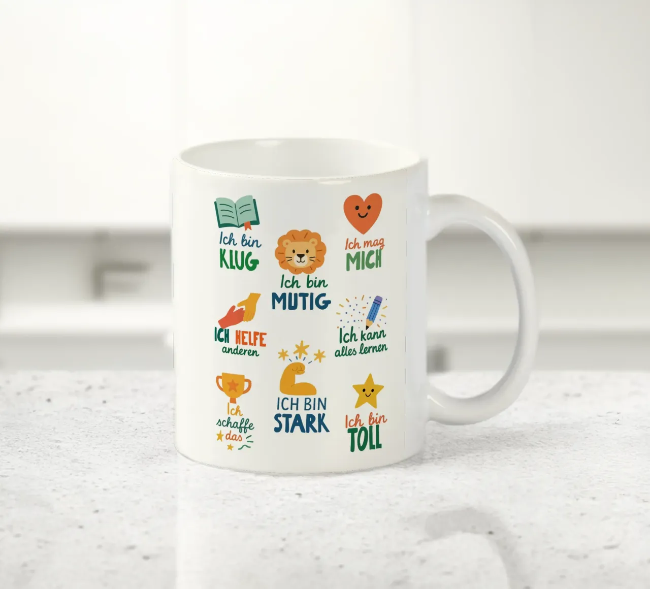 Ich bin stark & mutig - Affirmationen Poster tazza in ceramica da KidzStudio