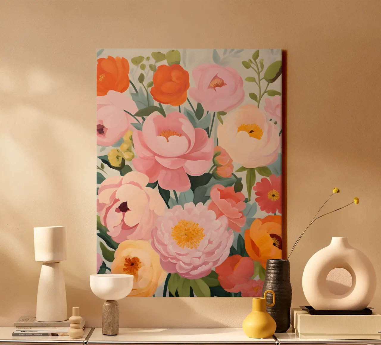 Lentetuin bloeit - Vibran canvas van KidzStudio